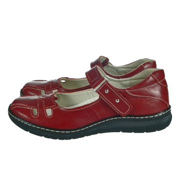 PÓŁBUTY DAMSKIE SKÓRA CZERWONE