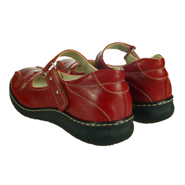 PÓŁBUTY DAMSKIE SKÓRA CZERWONE